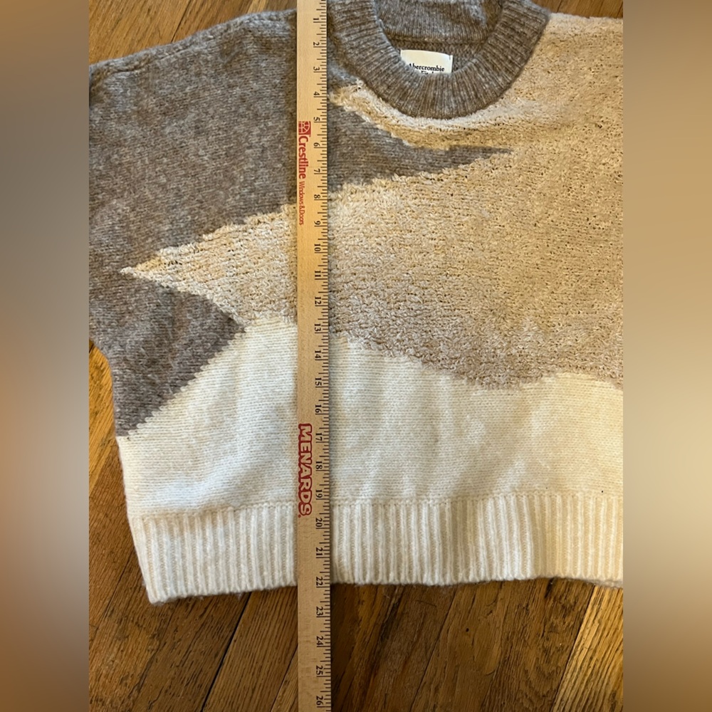 Abercrombie&Fitch Crewneck Sweater Extra Large Neutral Colors Soft Relaxed Fit - Picture 6 of 10